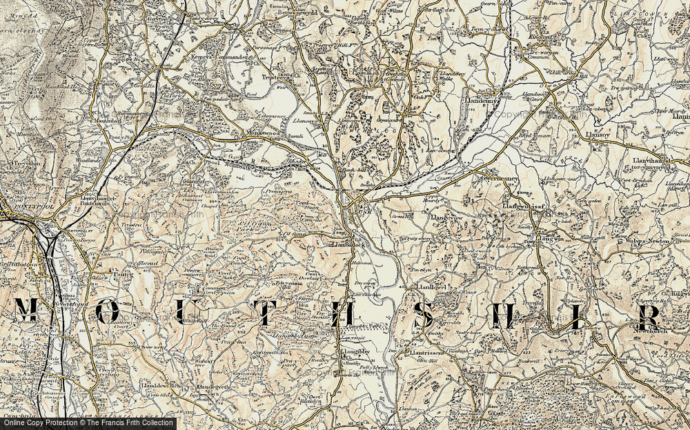 Old Map of Llanbadoc, 1899-1900 in 1899-1900