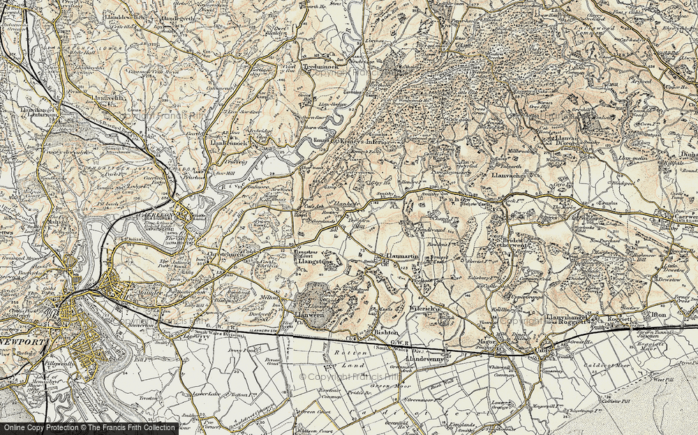 Old Map of Llanbeder, 1899-1900 in 1899-1900