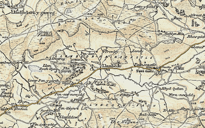Old map of Llanbedr in 1900-1902