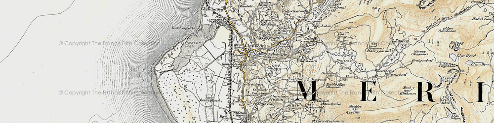 Old map of Llanbedr in 1903