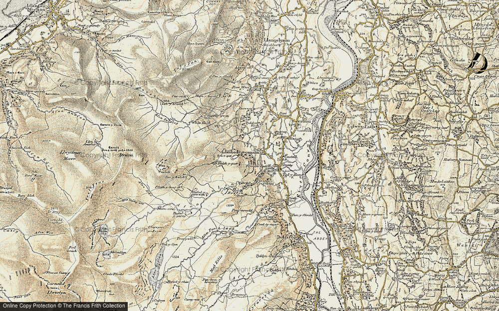 Old Map of Historic Map covering Afon Dulyn in 1902-1903