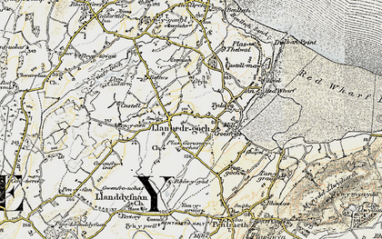 Old map of Llanbedrgoch in 1903-1910