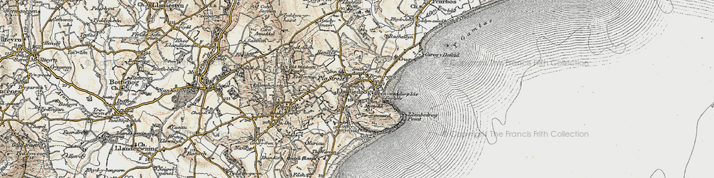 Old map of Llanbedrog in 1903
