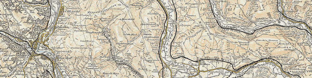 Old map of Llanbradach in 1899-1900