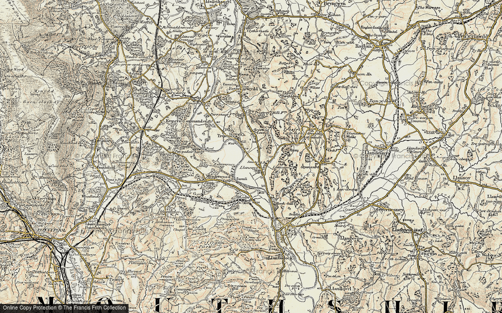 Old Map of Llancayo, 1899-1900 in 1899-1900