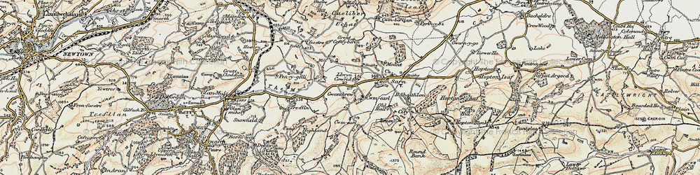 Old map of Llancowrid in 1902-1903