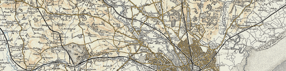 Old map of Llandaff North in 1899-1900