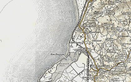 Old map of Llandanwg in 1903