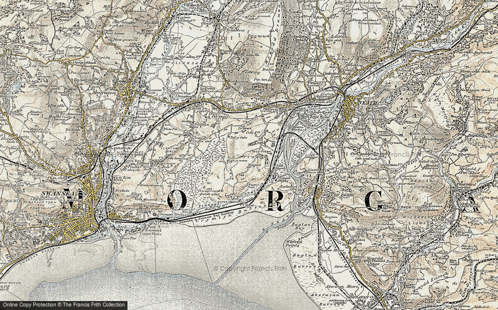 Old Map of Llandarcy, 1900-1901 in 1900-1901