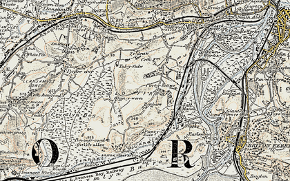 Old map of Llandarcy in 1900-1901
