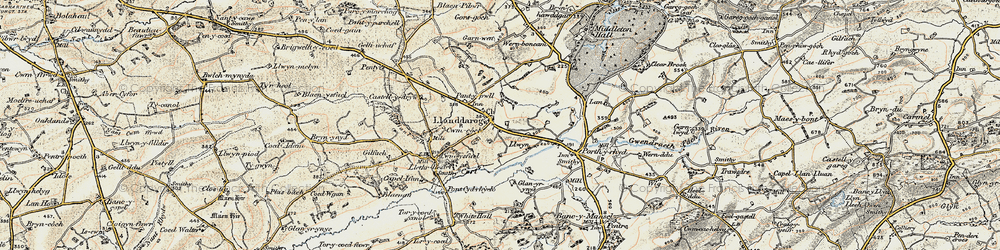 Old map of Bron y Berllan in 1901