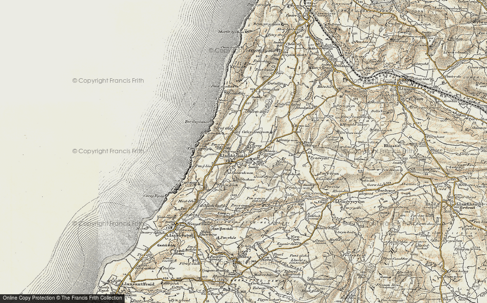 Old Map of Historic Map covering Aelybryn in 1901-1903