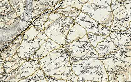 Old map of Llanddeiniolen in 1903-1910