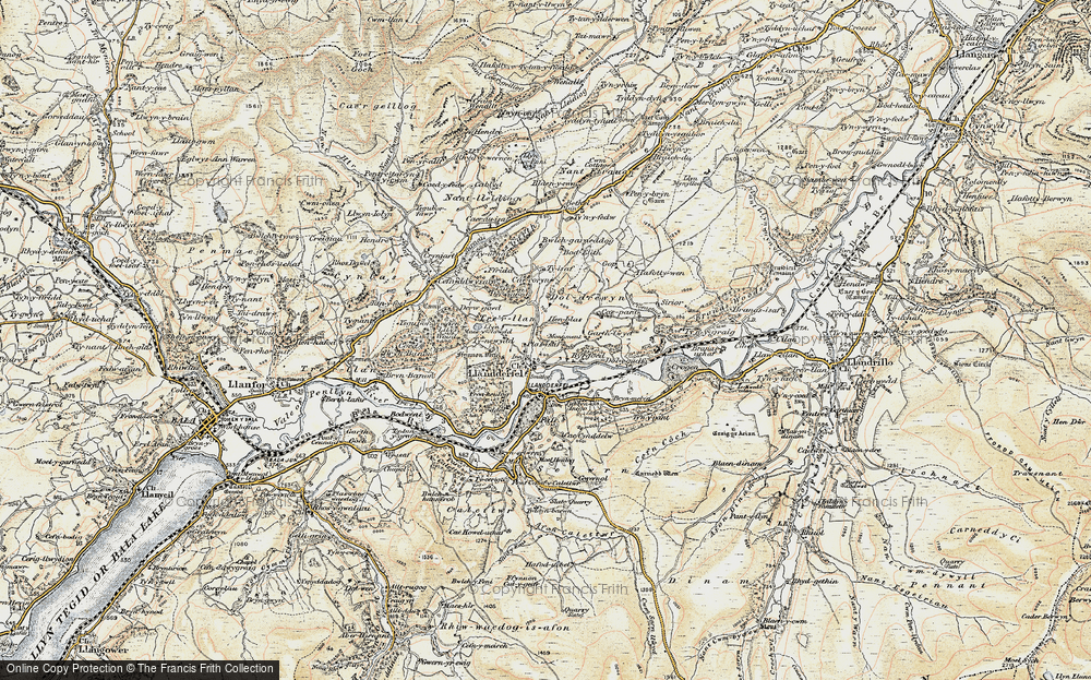 Old Map of Historic Map covering Tyddyn-barwn in 1902-1903