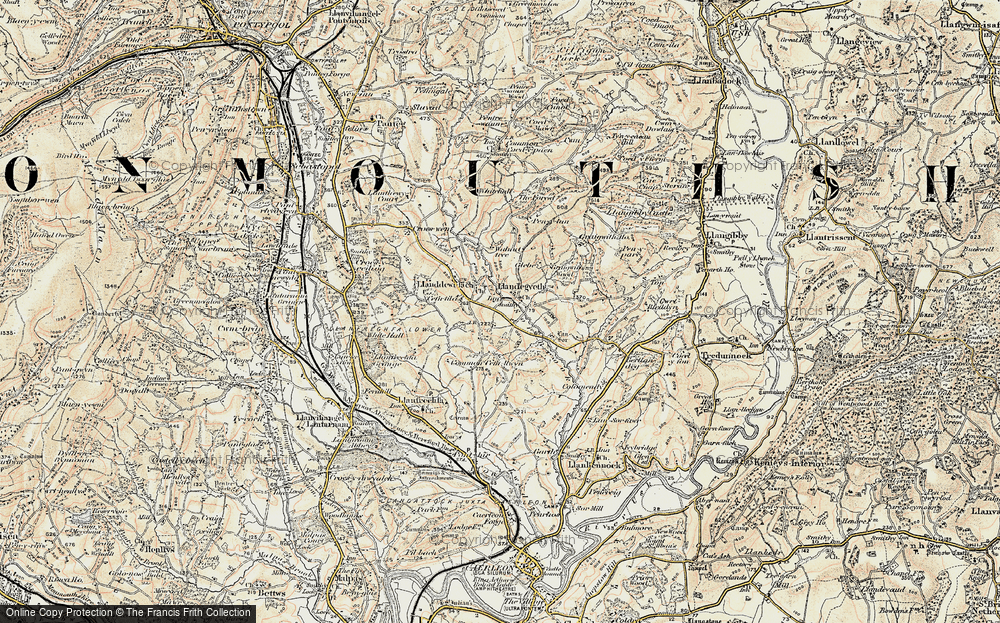 Old Map of Llanddewi Fach, 1899-1900 in 1899-1900