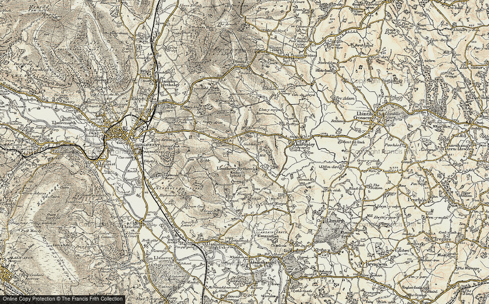 Old Map of Llanddewi Rhydderch, 1899-1900 in 1899-1900