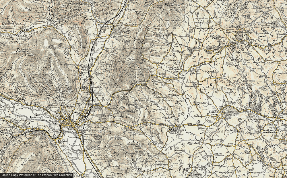 Old Map of Historic Map covering Blaencoed in 1899-1900