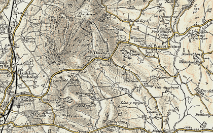 Old map of Blaencoed in 1899-1900