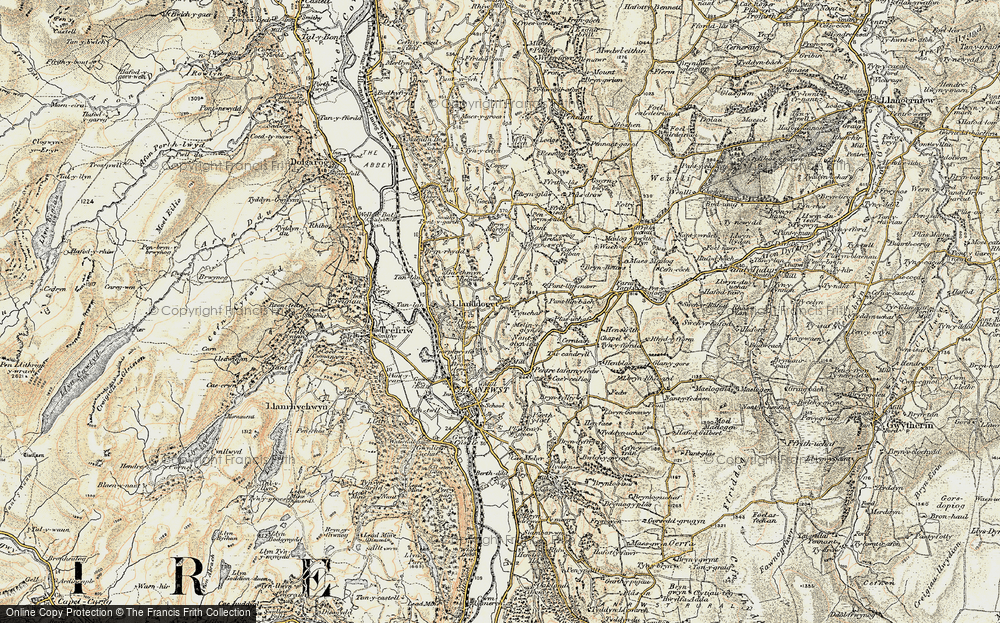 Old Map of Llanddoged, 1902-1903 in 1902-1903