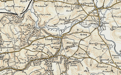 Old map of Woolstone in 1901