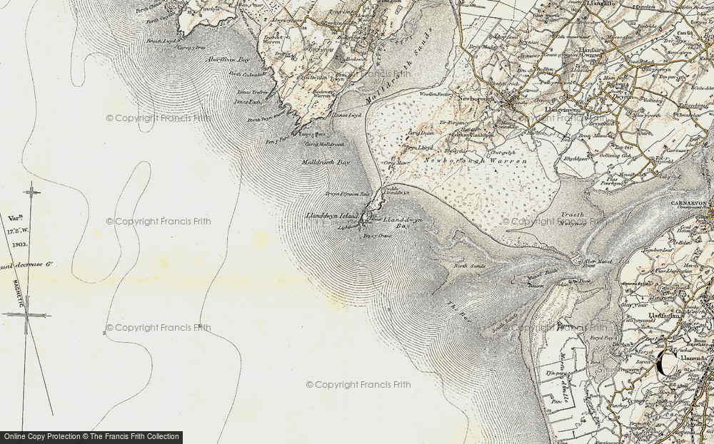 Historic Ordnance Survey Map of Llanddwyn Island, 1903-1910