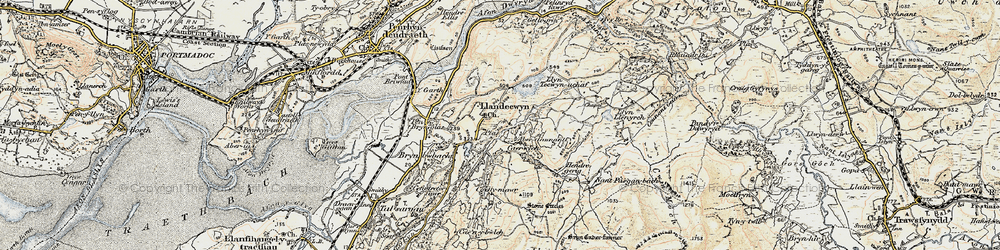Old map of Bryn Cader Faner in 1903