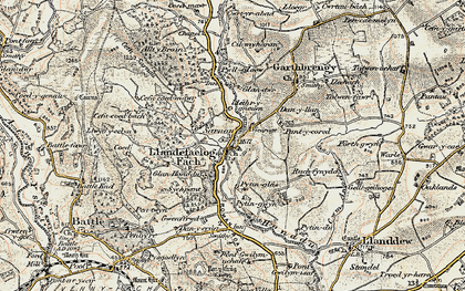 Old map of Llandefaelog in 1900-1901