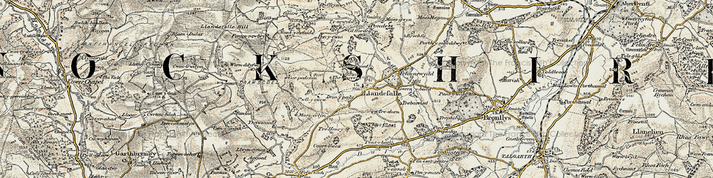 Old map of Llandefalle in 1900-1902