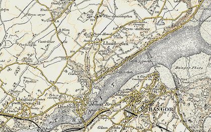 Old map of Ynys Gaint in 1903-1910
