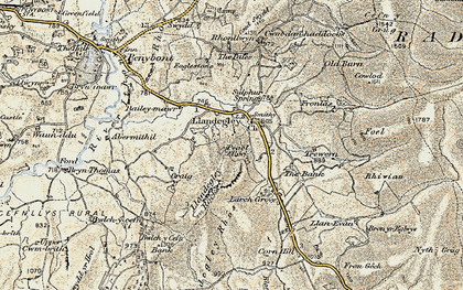 Old map of Llandegley in 1900-1903