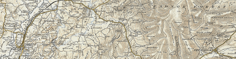 Old map of Blaen Edw in 1900-1903