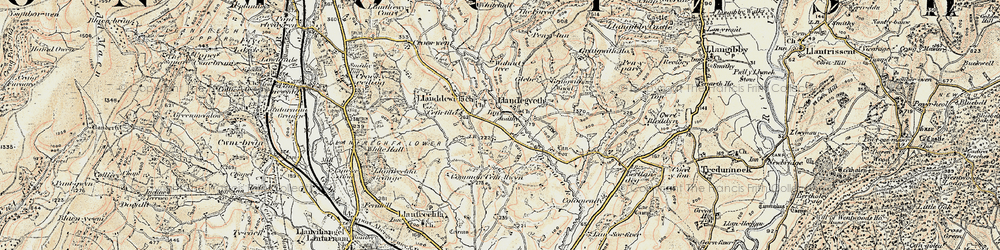 Old map of Llandegveth in 1899-1900