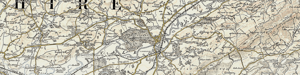 Old map of Llandeilo in 1900-1901