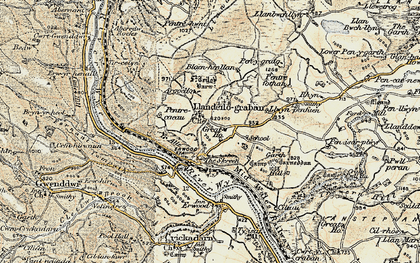 Old map of Llandeilo Graban in 1900-1902
