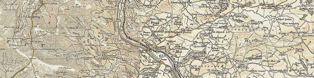 Old map of Blaenhow in 1900-1902