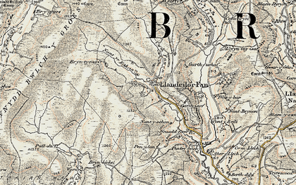 Old map of Twyn Brynhicet in 1900-1902