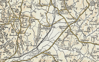 Old map of Llandenny in 1899-1900