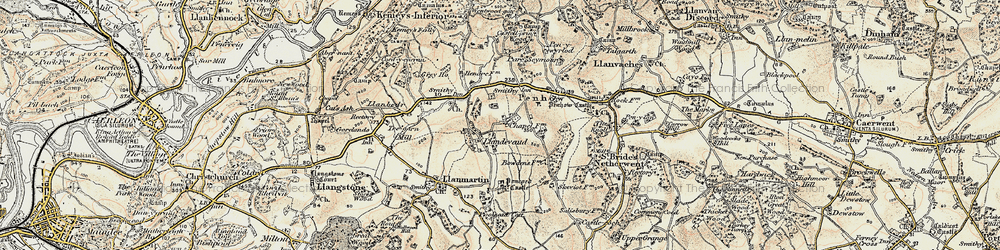 Old map of Llandevaud in 1899-1900