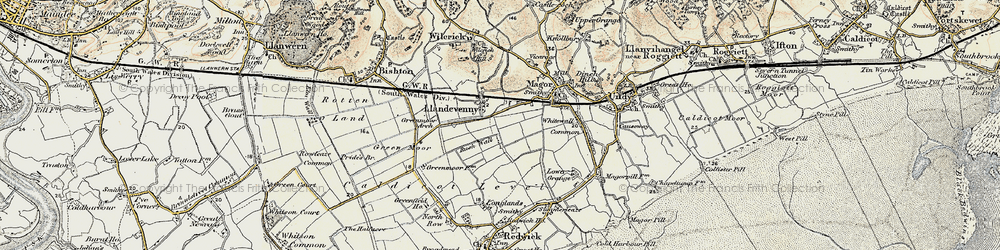 Old map of Llandevenny in 1899-1900