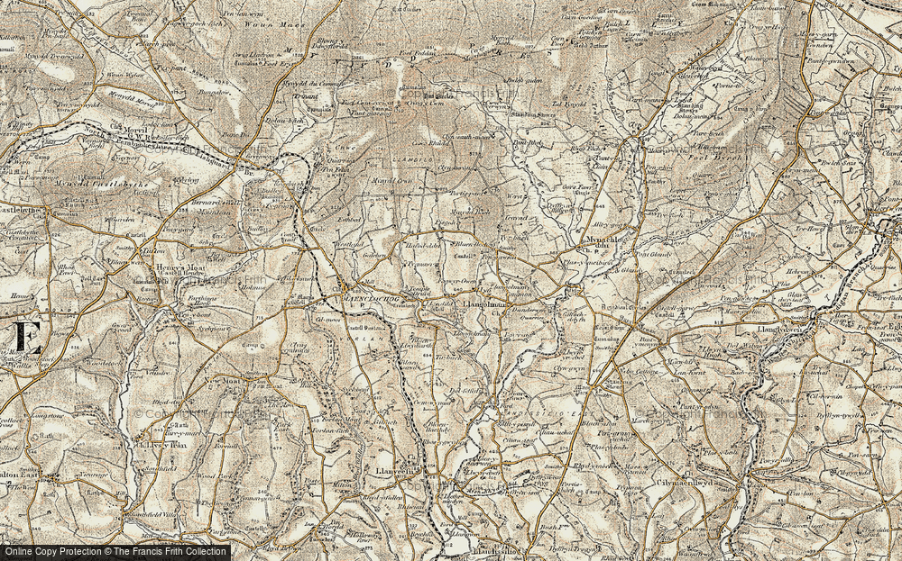 Old Map of Historic Map covering Blaenllwydarth in 1901