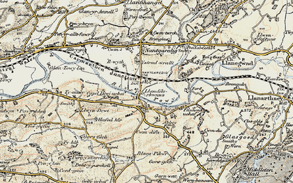 Old map of Blaenpibwr in 1901
