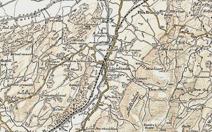 Old map of Llandinam in 1902-1903