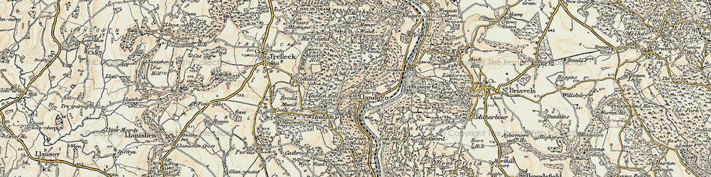 Old map of Llandogo in 1899-1900