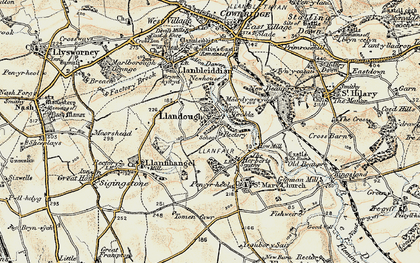 Old map of Llandough in 1899-1900