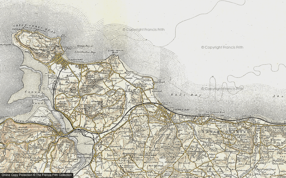 Old Map of Historic Map covering Bryn Euryn in 1902-1903