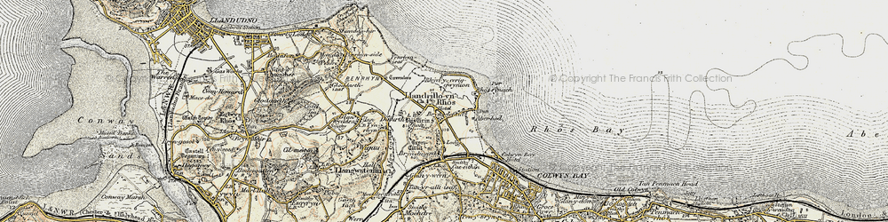 Old map of Llandrillo-yn-Rhôs in 1902-1903