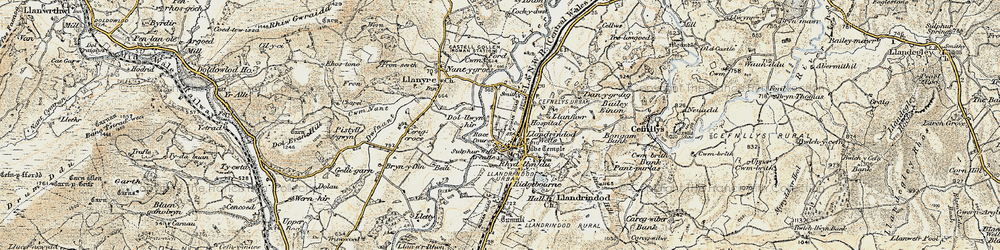Old map of Bailey Einon in 1900-1903