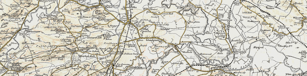 Old map of Llandrinio in 1902-1903