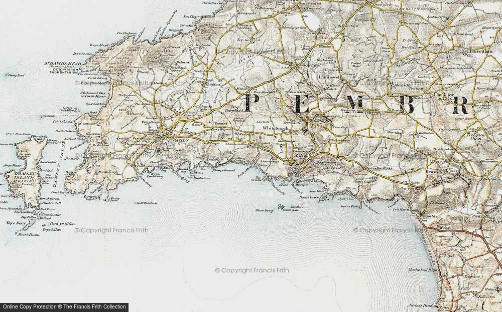 Old Map of Historic Map covering Trelerw in 0-1912