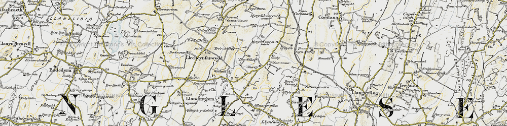 Old map of Llandrygan in 1903-1910